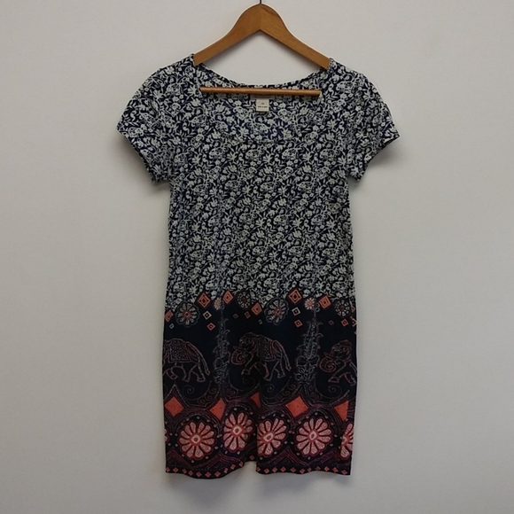 Lucky Brand 100% Cotton Elephant Dress - Picture 1 of 11